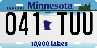 MN license plate 041TUU