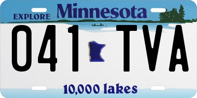 MN license plate 041TVA