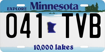 MN license plate 041TVB