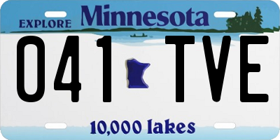 MN license plate 041TVE