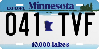 MN license plate 041TVF