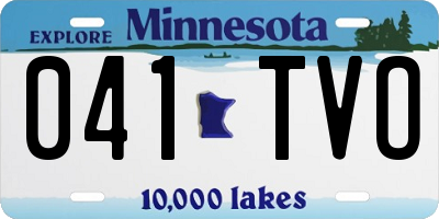 MN license plate 041TVO