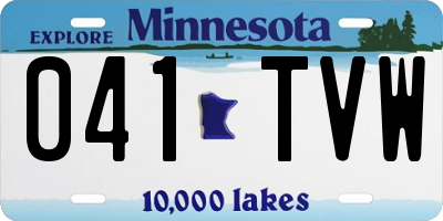 MN license plate 041TVW