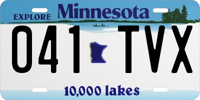 MN license plate 041TVX