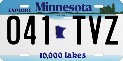 MN license plate 041TVZ
