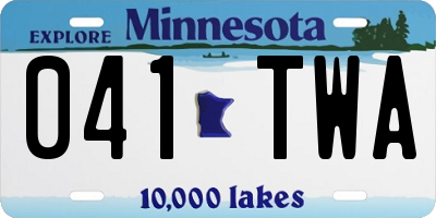 MN license plate 041TWA
