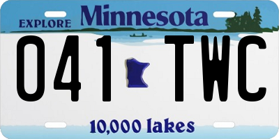 MN license plate 041TWC