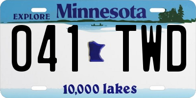 MN license plate 041TWD