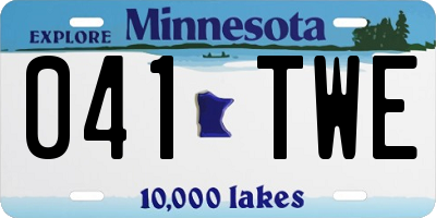 MN license plate 041TWE