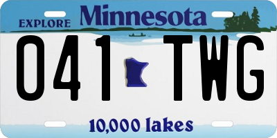 MN license plate 041TWG