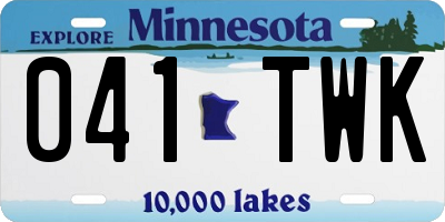 MN license plate 041TWK