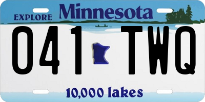 MN license plate 041TWQ