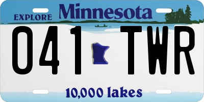 MN license plate 041TWR