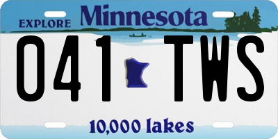 MN license plate 041TWS