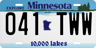 MN license plate 041TWW