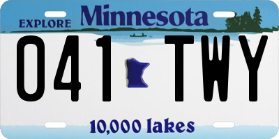MN license plate 041TWY