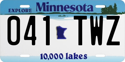 MN license plate 041TWZ