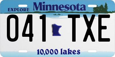 MN license plate 041TXE