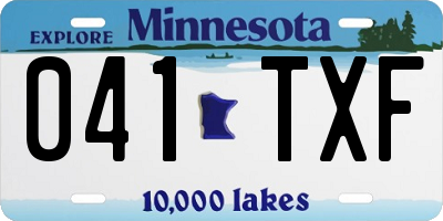 MN license plate 041TXF