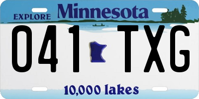 MN license plate 041TXG