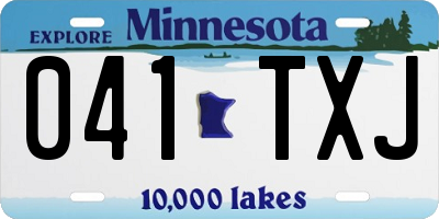 MN license plate 041TXJ