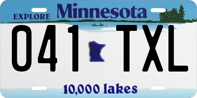 MN license plate 041TXL