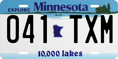 MN license plate 041TXM