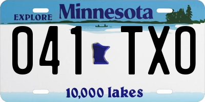 MN license plate 041TXO