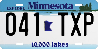 MN license plate 041TXP