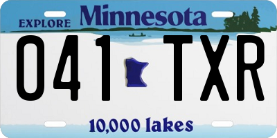 MN license plate 041TXR