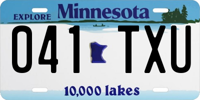 MN license plate 041TXU