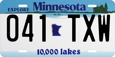 MN license plate 041TXW
