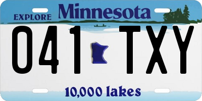 MN license plate 041TXY