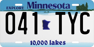 MN license plate 041TYC