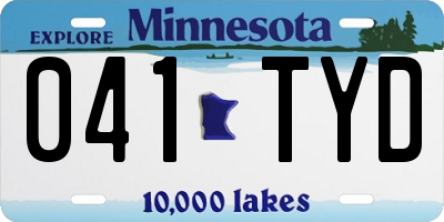 MN license plate 041TYD