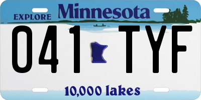MN license plate 041TYF