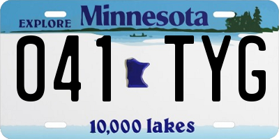 MN license plate 041TYG