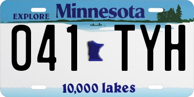 MN license plate 041TYH