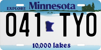 MN license plate 041TYO