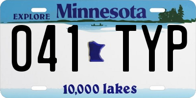 MN license plate 041TYP