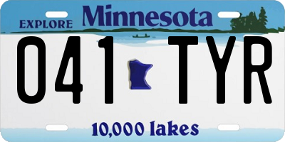 MN license plate 041TYR