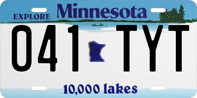MN license plate 041TYT