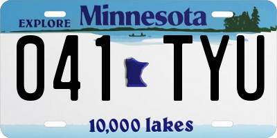 MN license plate 041TYU