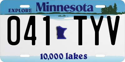 MN license plate 041TYV