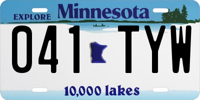 MN license plate 041TYW