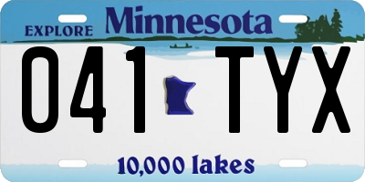 MN license plate 041TYX