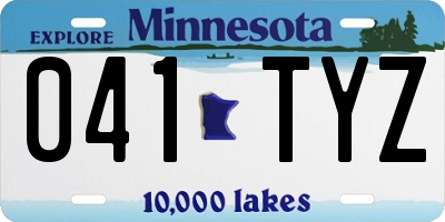 MN license plate 041TYZ