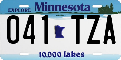 MN license plate 041TZA