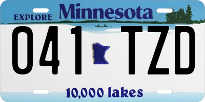 MN license plate 041TZD