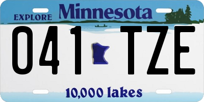 MN license plate 041TZE
